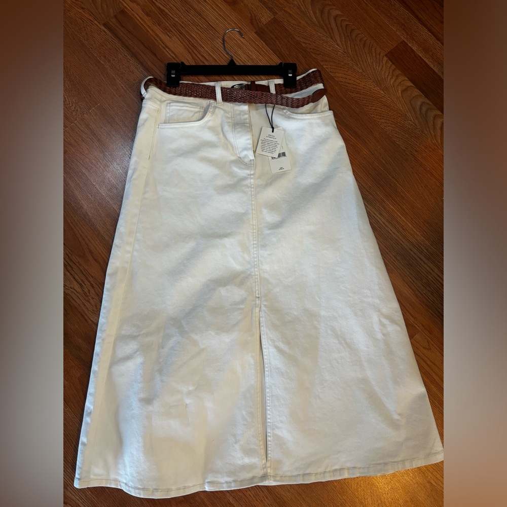 A love a, A-lone denim skirt size large.